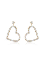 Falling in Crystal Love Dangle Earrings