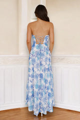 Lola Maxi Dress- Blue Floral