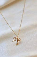 SILVER CZ BOW NECKLACE