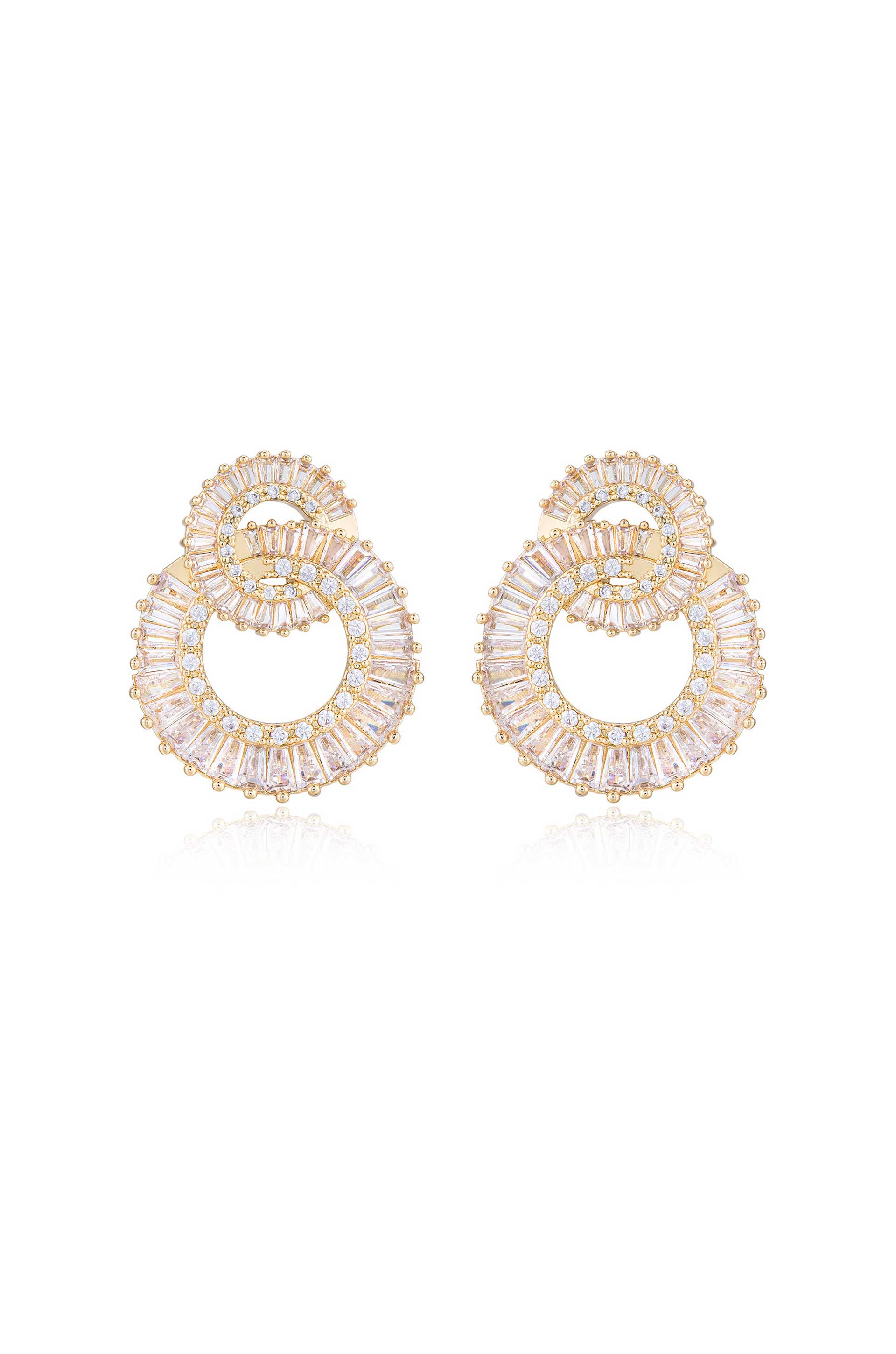 Rotating Circles Crystal Earrings