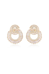 Rotating Circles Crystal Earrings