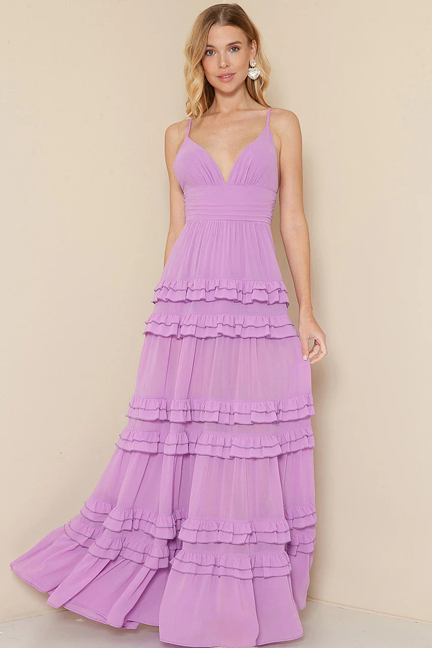 Size Large, Seraphina Maxi Dress - Lilac - FINAL SALE