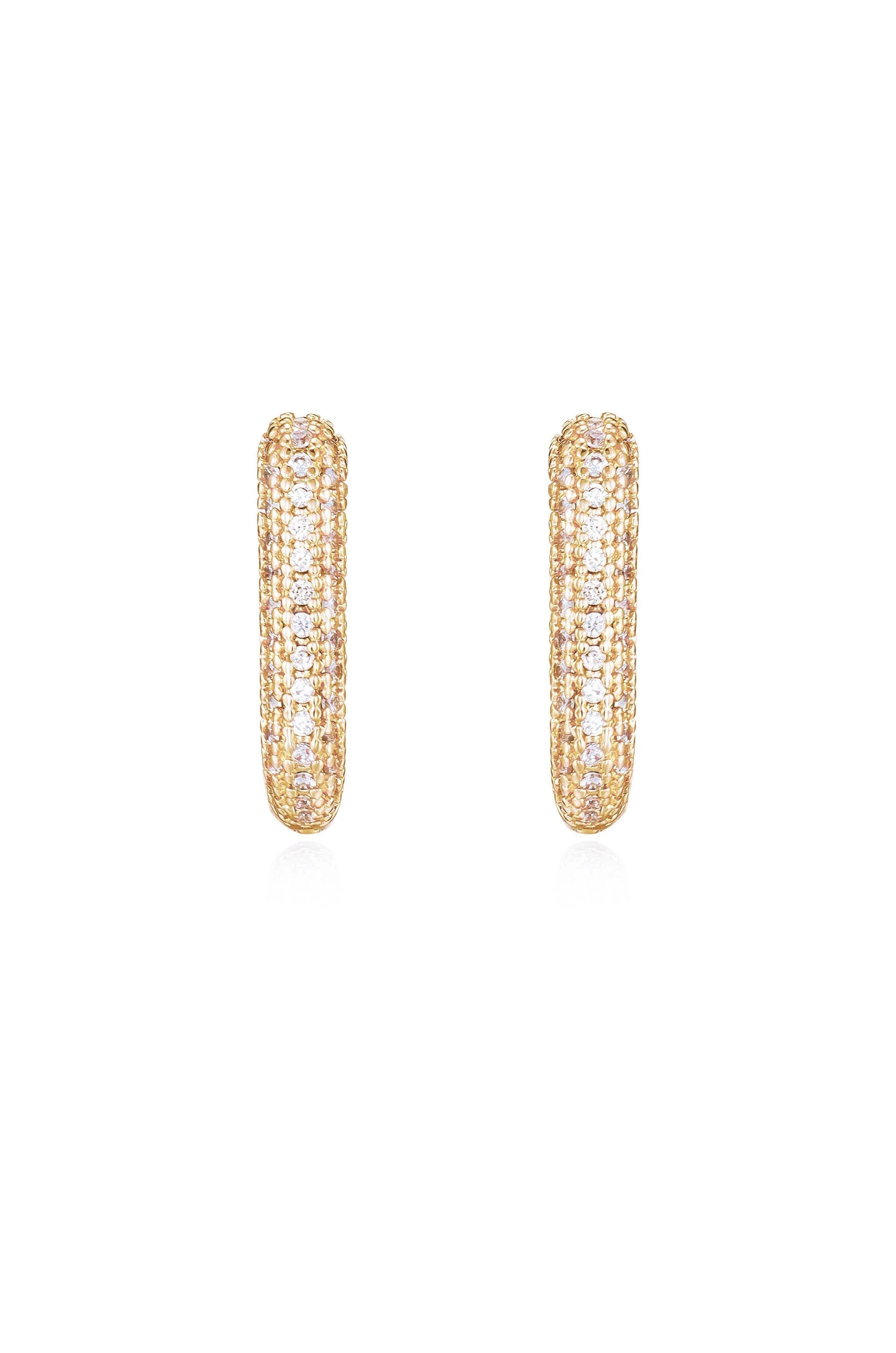 Petite Pave Huggie Earrings