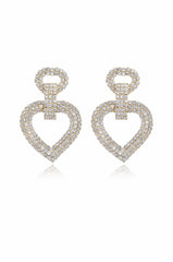 Dove Drop Heart Crystal Earrings