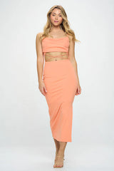 Size Small, Krissy Midi Dress - Apricot - FINAL SALE