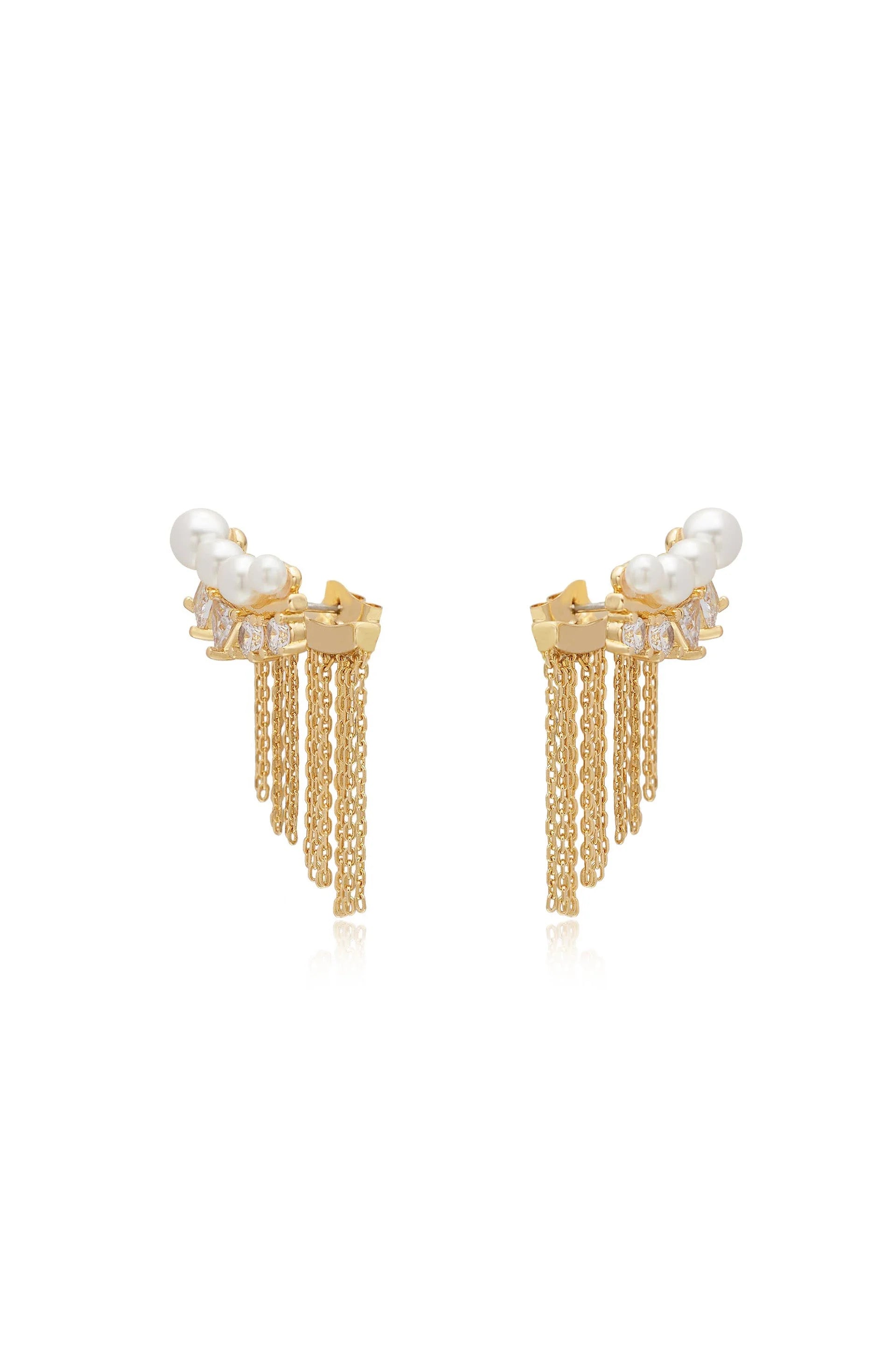 Crystal and Pearl Three-In-One Ear Crawlers