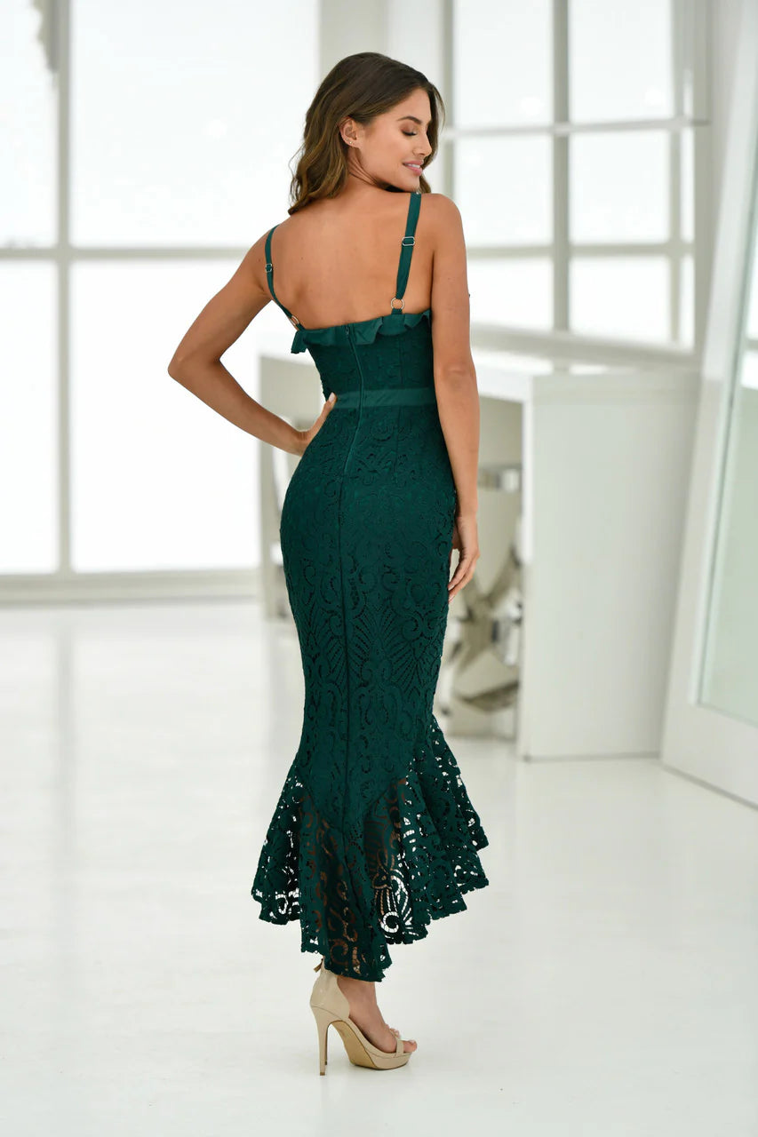 Leanne Midi Dress - Emerald Green