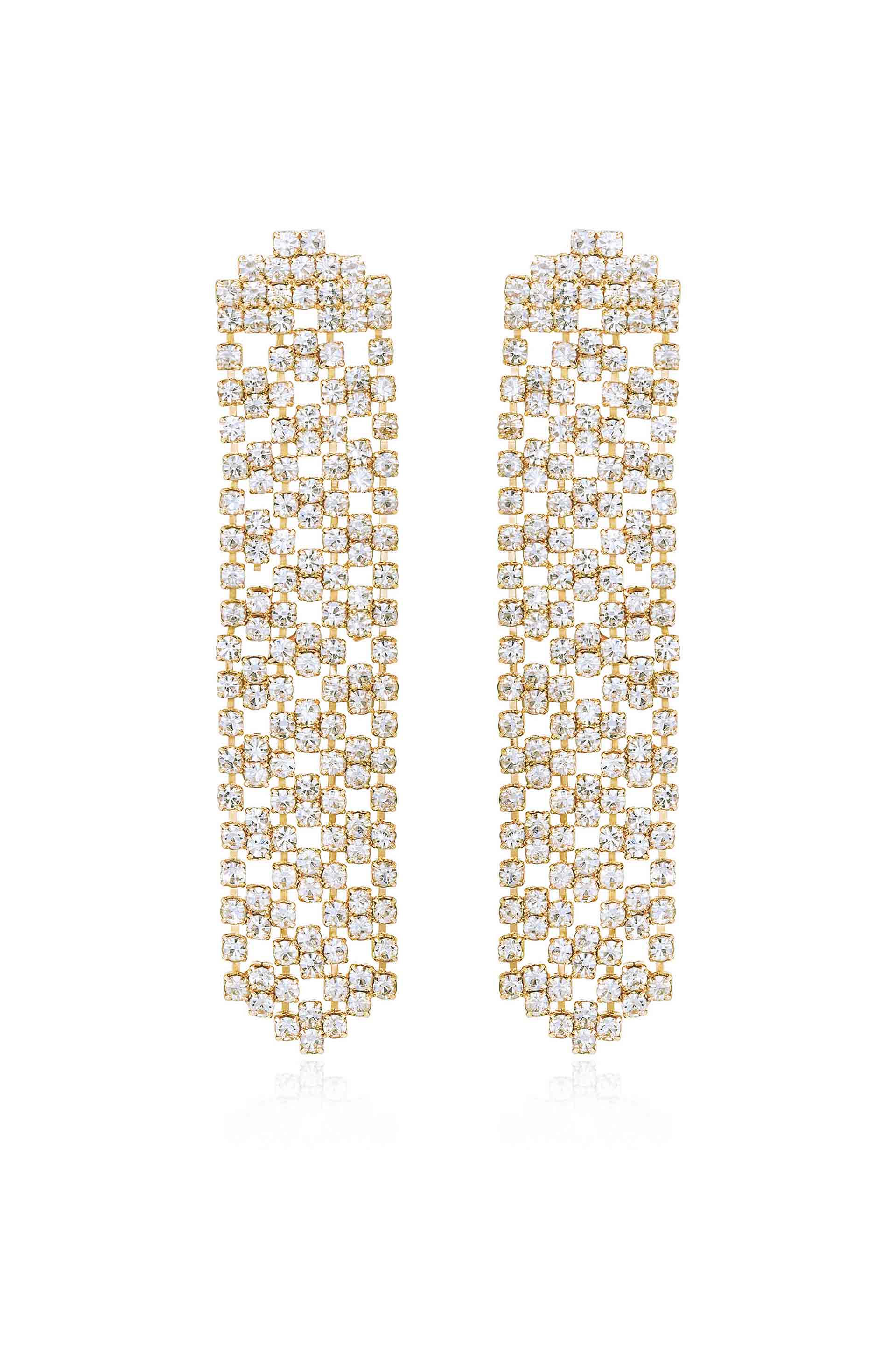 Crystal Quilted Dangle Earrings