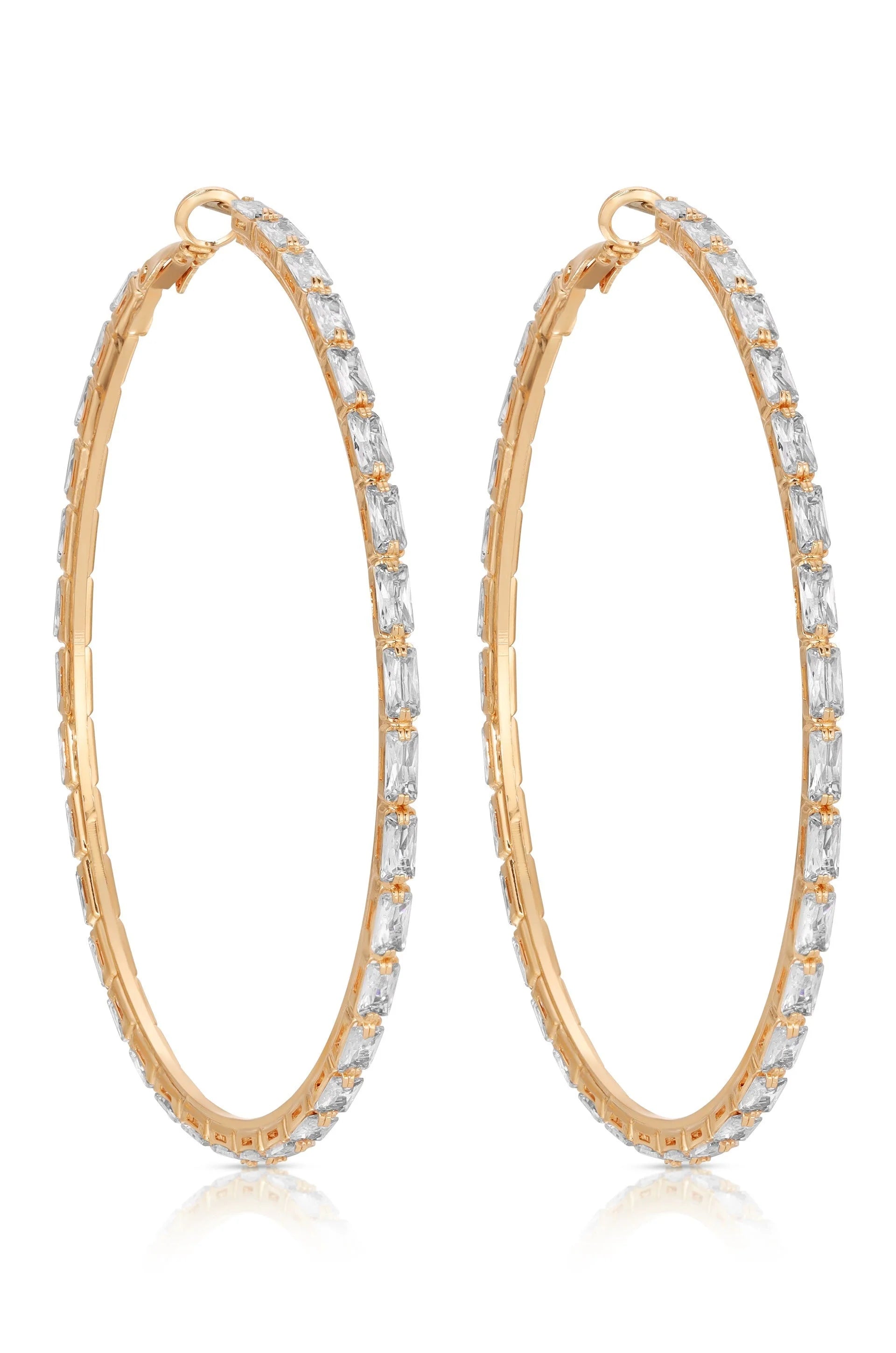 Crystal All Around Hoop Earrings