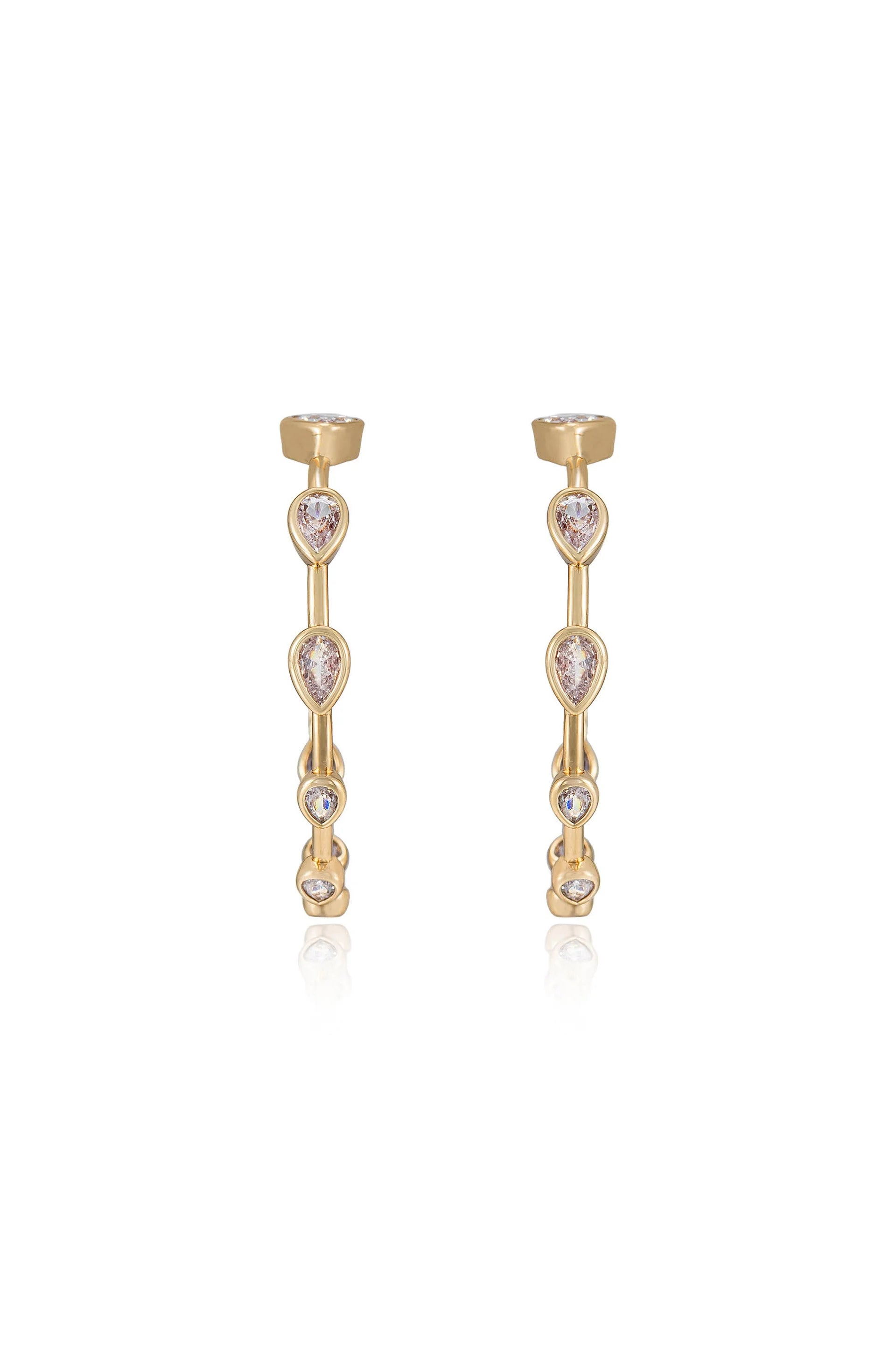 Beauty Bezel Crystal Hoop Earrings