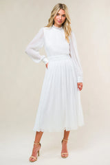 FOREVER WAITING WOVEN MIDI DRESS