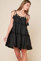 THROUGH THE ARBOR WOVEN MINI DRESS