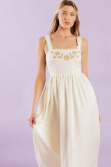 TOTAL CRUSH CREAM WOVEN MIDI DRESS