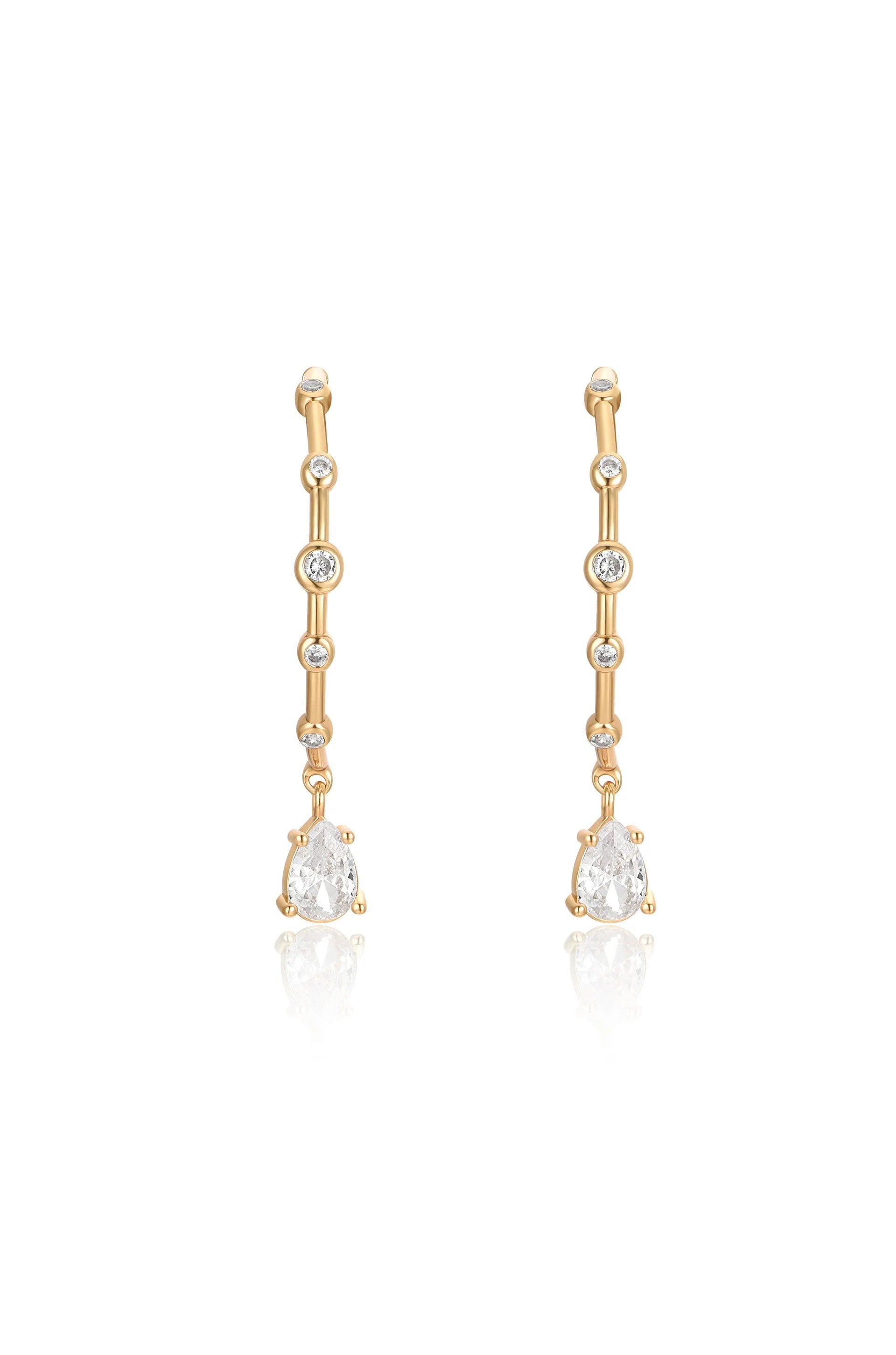 Delicate Crystal Charm Hoop Earrings