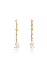 Delicate Crystal Charm Hoop Earrings