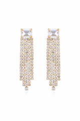 Formal Crystal Fringe Drop Earrings