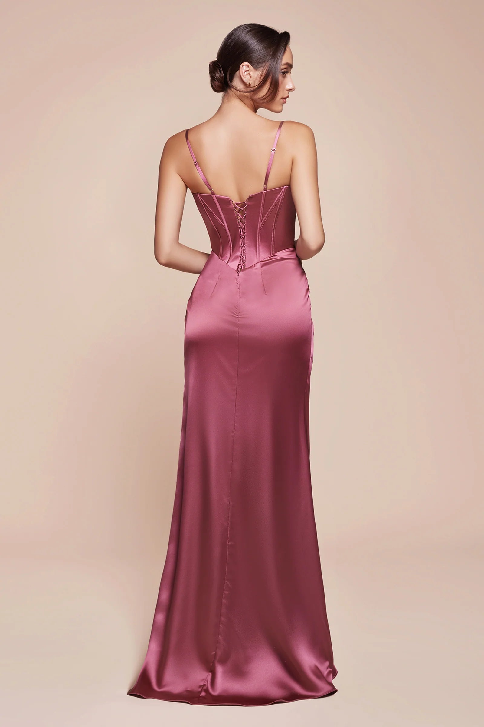 Jocelyn Gown - Fitted Satin Bustier Gown