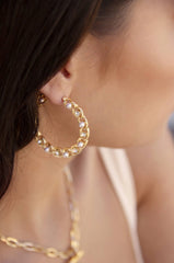 Elite Crystal Hoop Earring