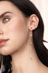 Green Kyocera Opal Drop Earrings