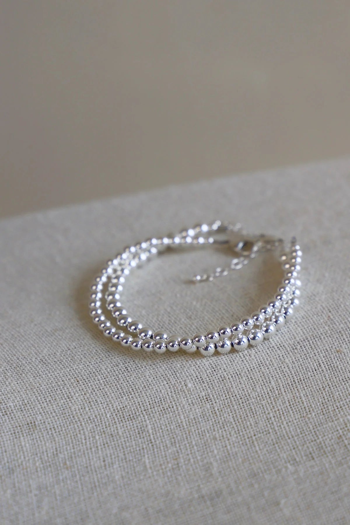 SILVER FILLED BEADED BRACELET