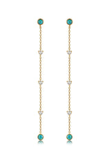 Green Kyocera Opal Drop Earrings