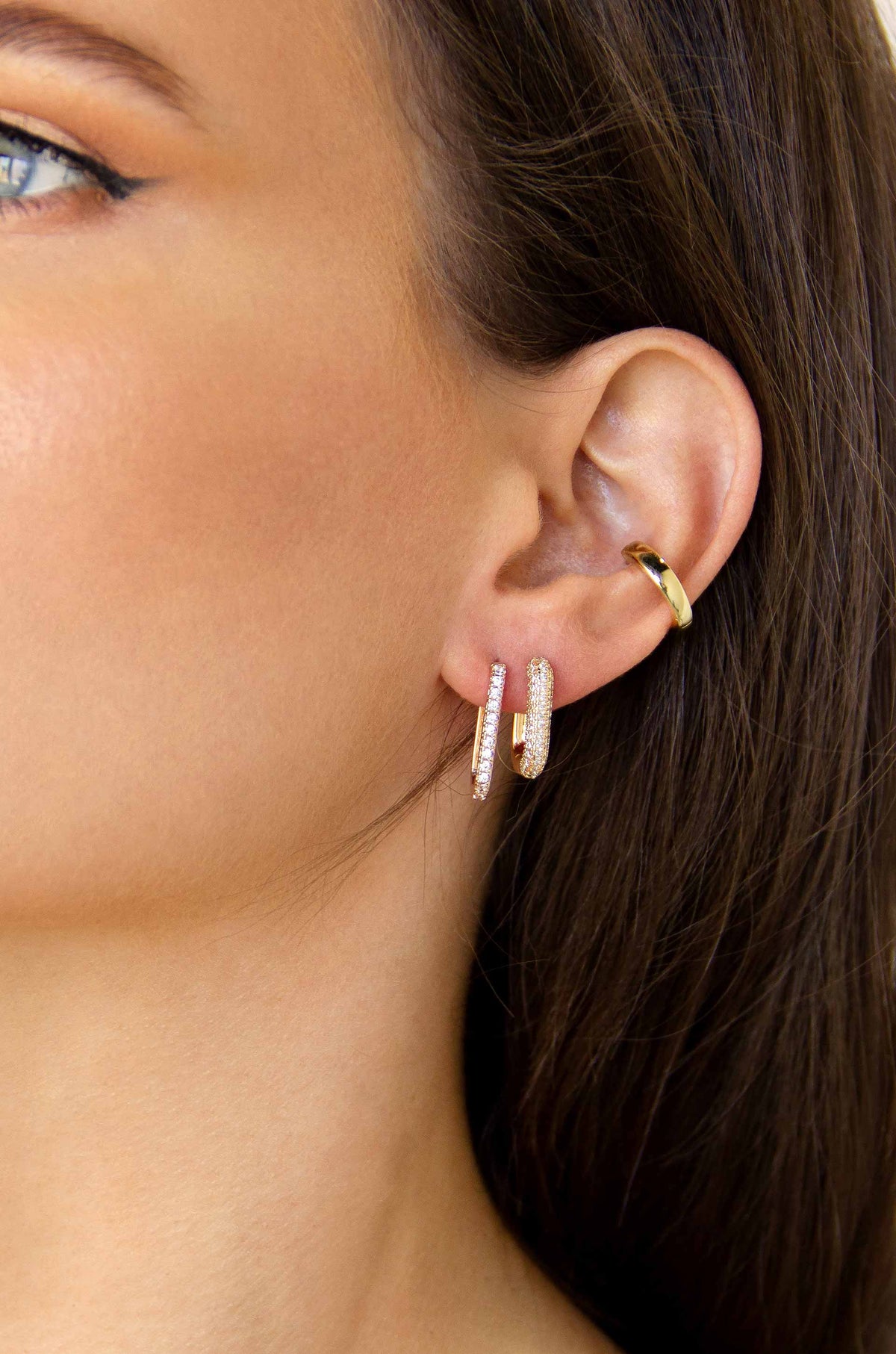 Petite Pave Huggie Earrings