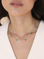 Emerald Deco Charm Necklace