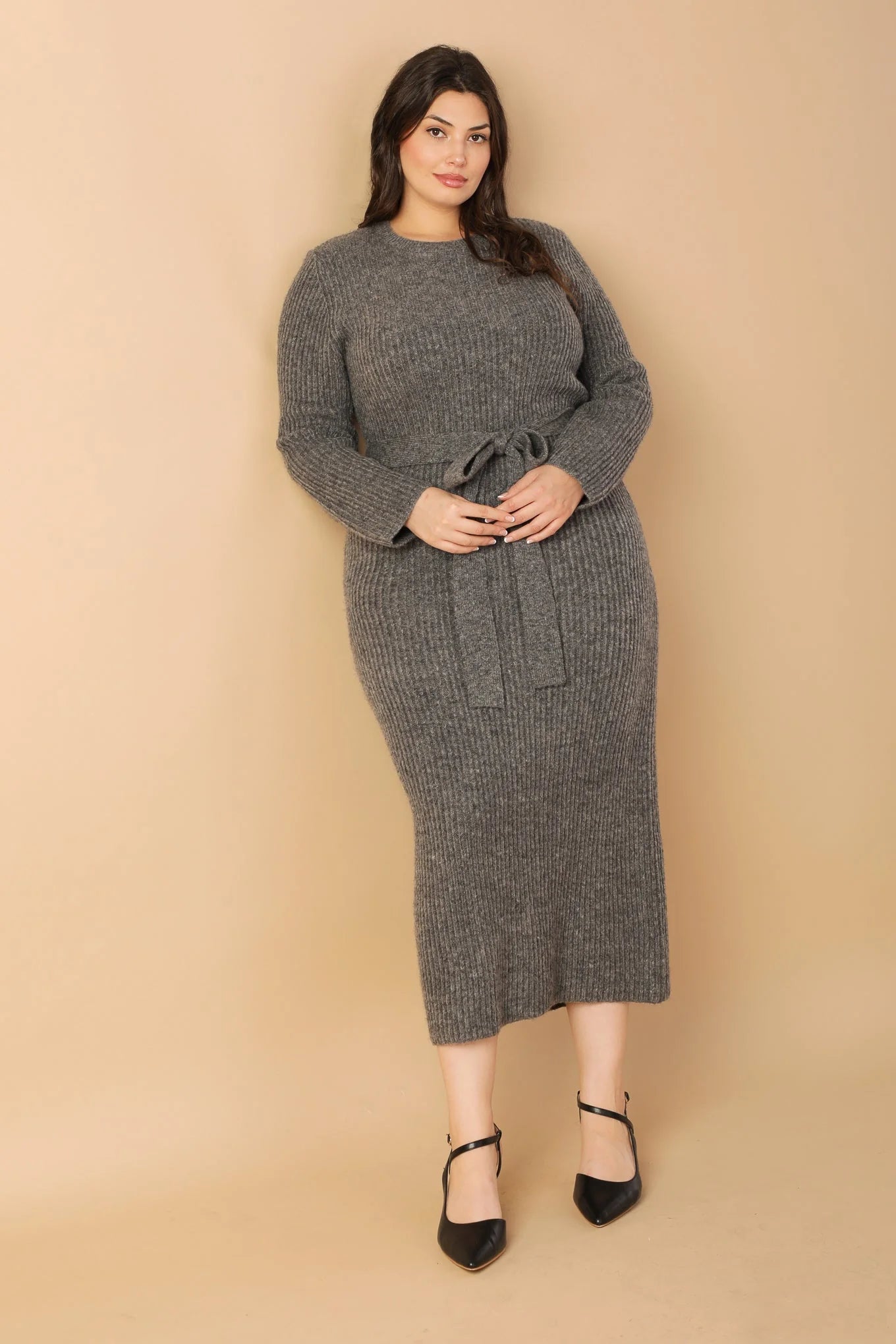 BE GOOD TO ME SWEATER MIDI DRESS