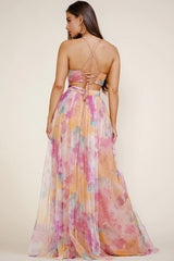 Flori Maxi Dress - Orange Multi