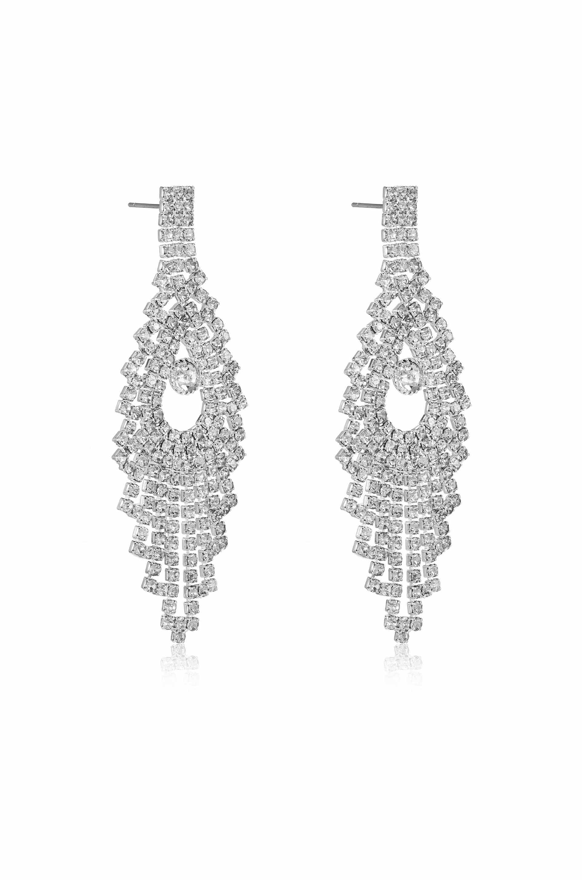 Charming Chandelier Crystal & Silver Plated Earrings