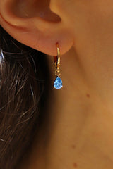 BIRTHSTONE TEARDROP EARRINGS