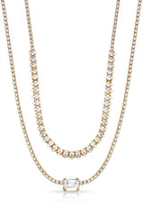 Double Layer Crystal Shine Necklace