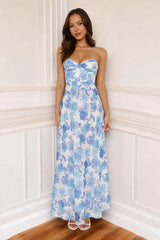 Lola Maxi Dress- Blue Floral