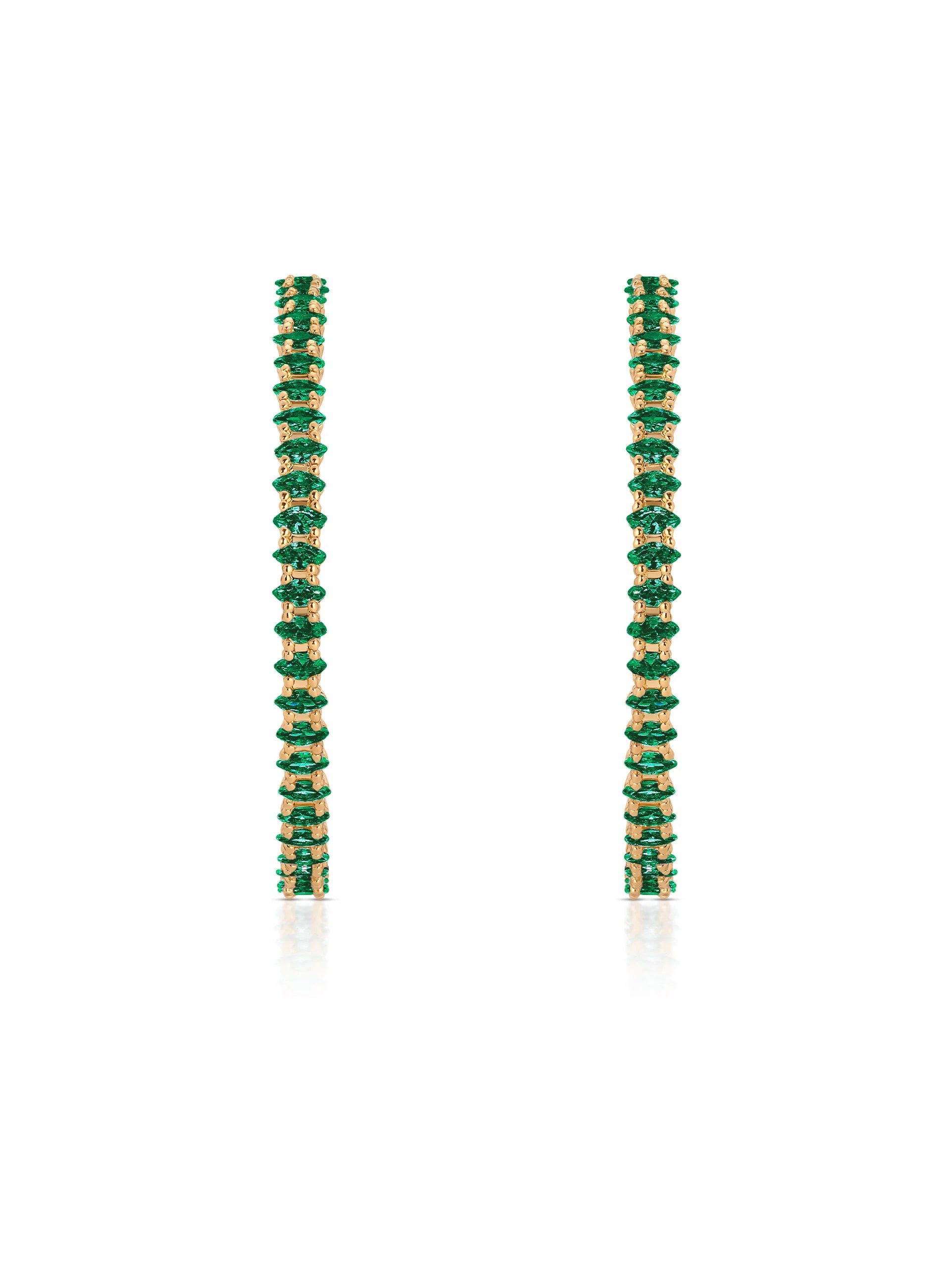 Emerald Marquise Hoops