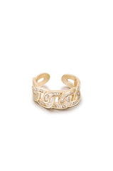 Adjustable Crystal Link Ring