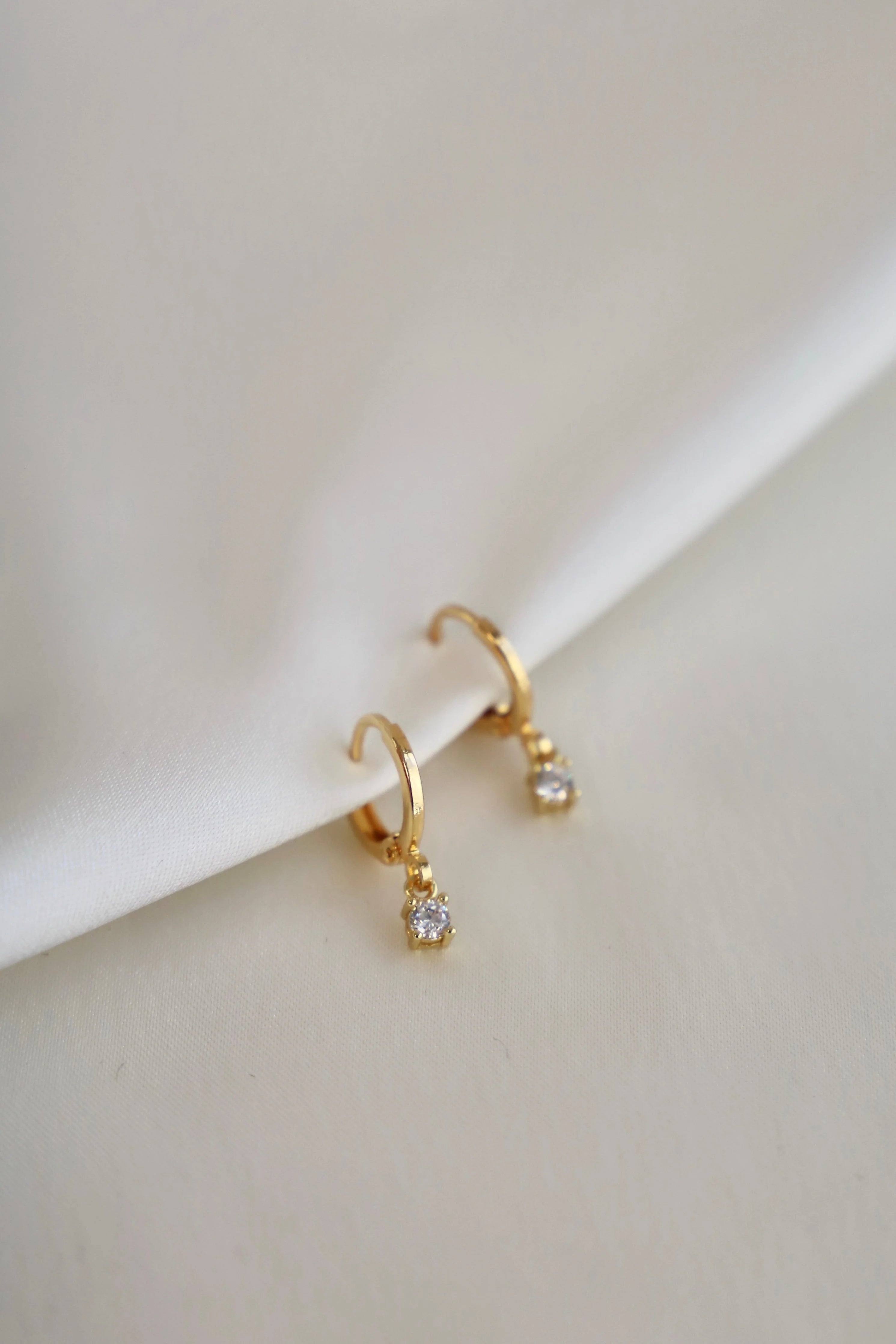 MINIATURE CZ DROP EARRINGS