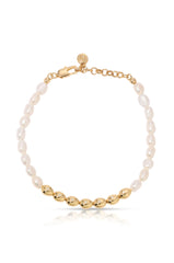 Freshwater Pearl Polished Pebble Bracelet