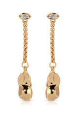 Drop Chain Hammered Earring