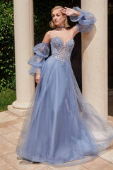 LACHLAN GOWN - STRAPLESS BALL GOWN WITH REMOVABLE SLEEVES