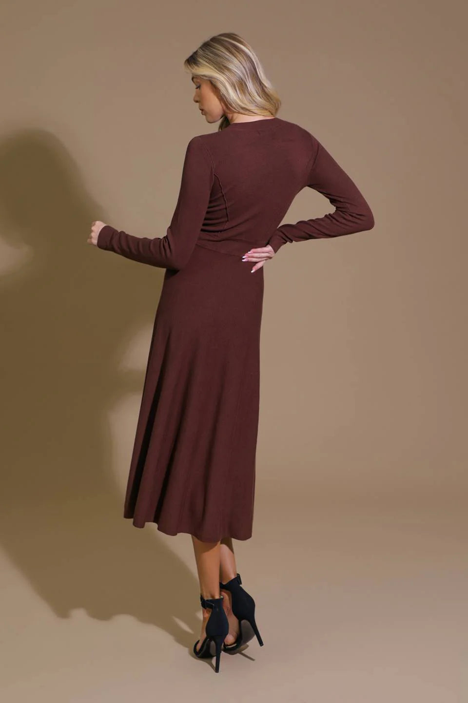 PLACE TO BE SWEATER MIDI DRESS