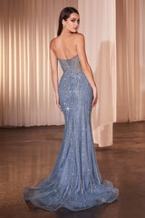 Valkyrie Gown -Strapless Crystal Fitted Gown