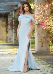 Sochi Gown - Dusty Blue Feather - FINAL SALE