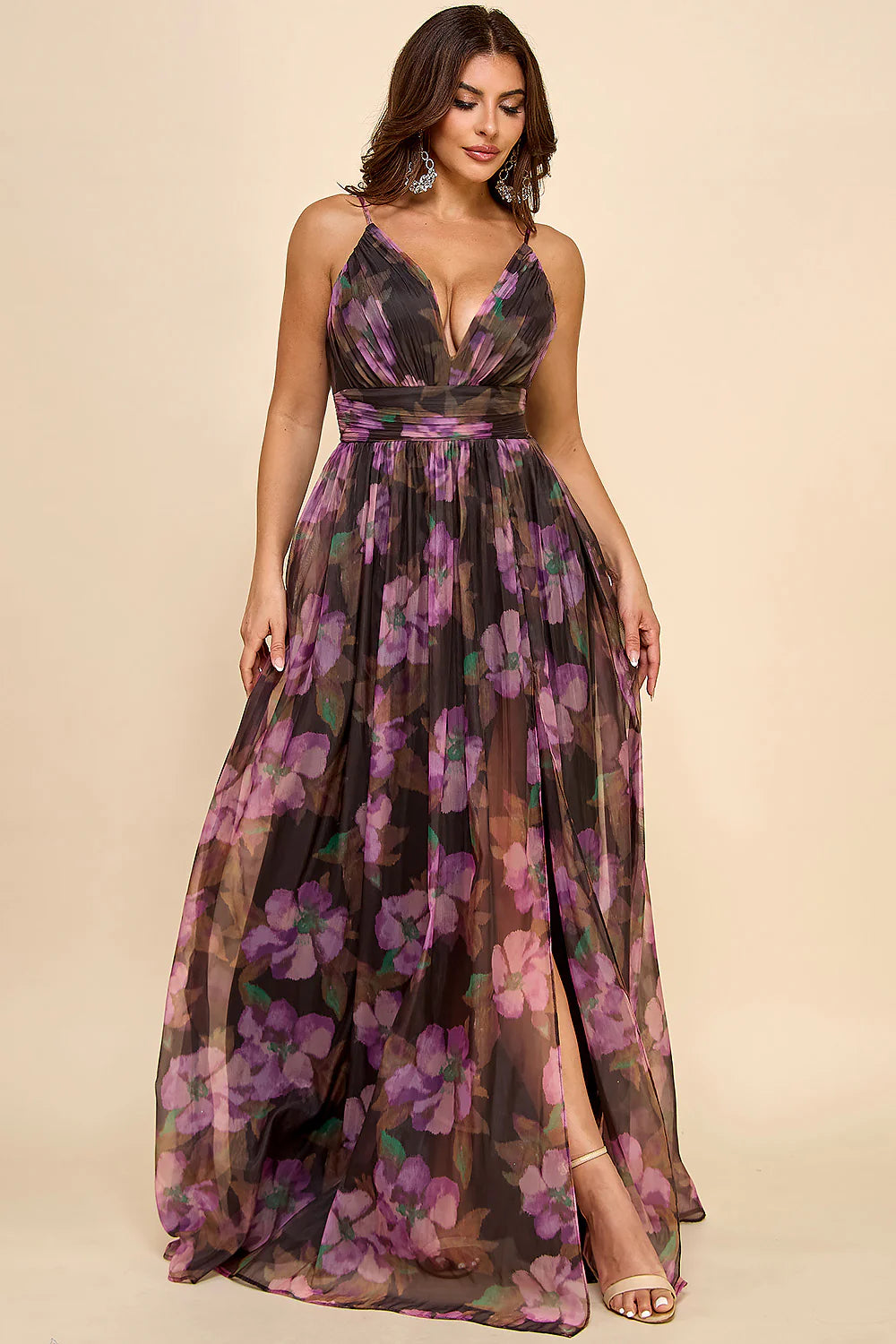 Wisteria Maxi Dress - Black Multi