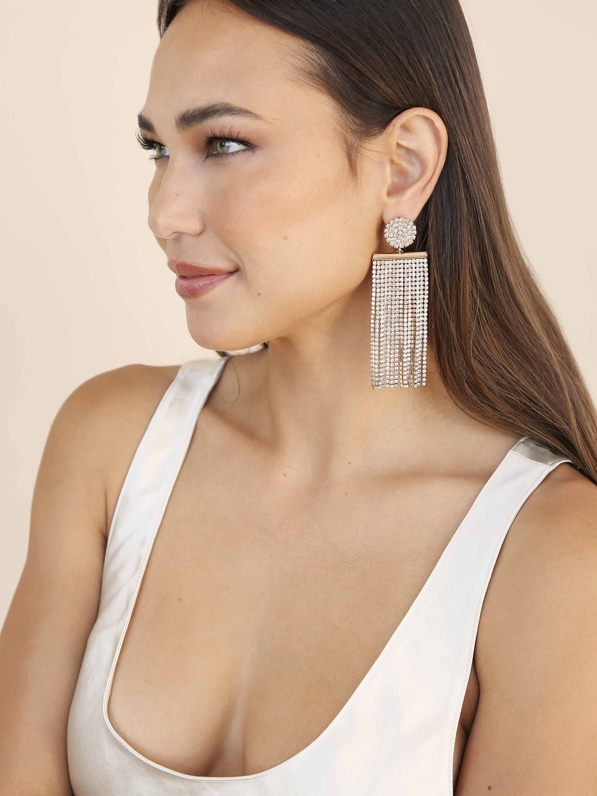 All the Movement Crystal Fringe Earrings