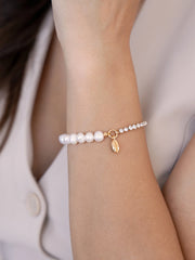 Pearl and Crystal Shell Bracelet