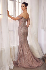 A1257 Off The Shoulder Embellished Gown - Andrea & Leo Couture