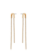 Double Crystal Chain Drop Earrings