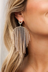 Crystal Elegance Fringe Dangle Earrings