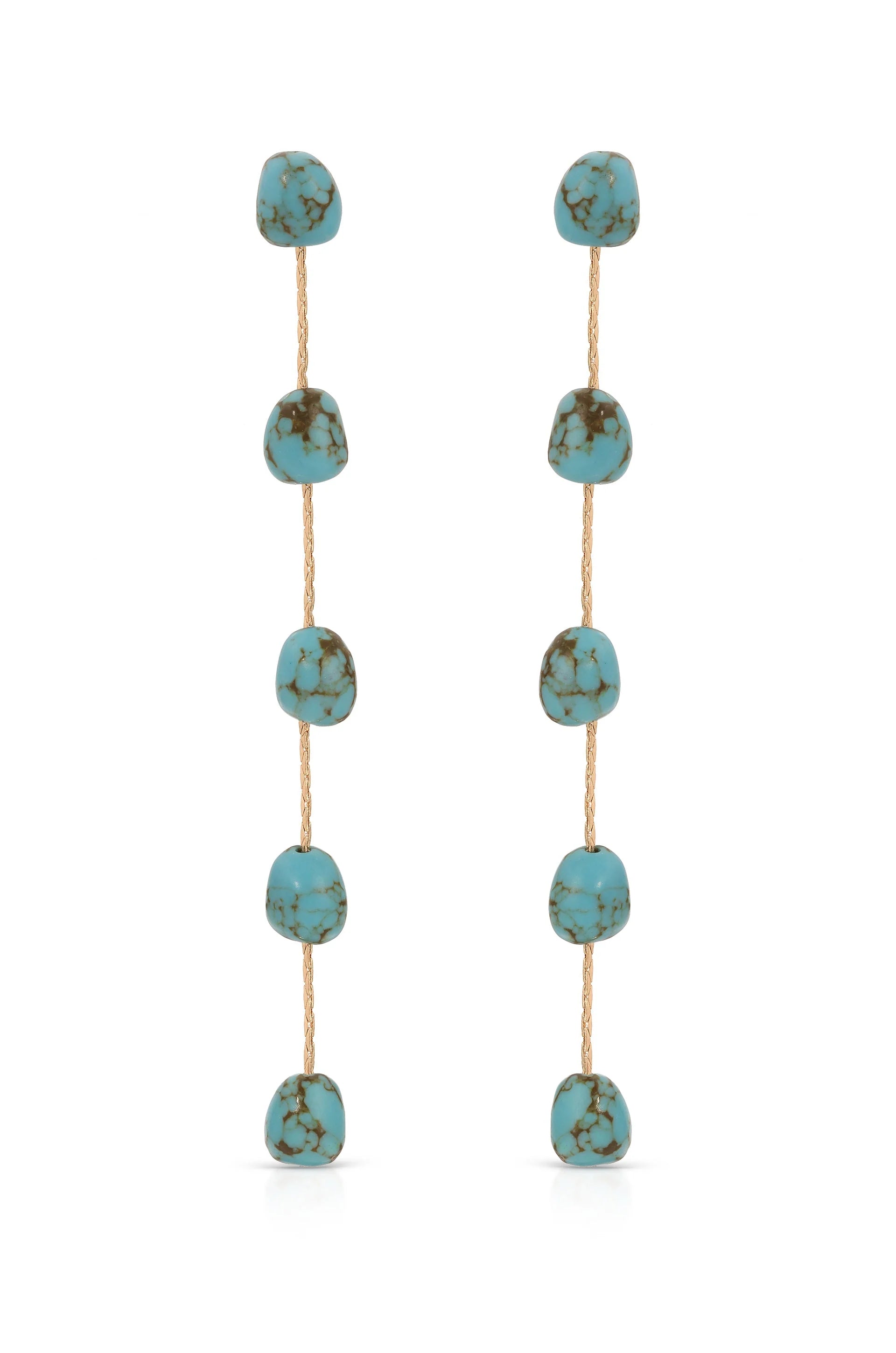 Dripping Turquoise Delicate Drop Earrings