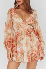 Size Small, Melody Mini Dress - Orange Floral - FINAL SALE